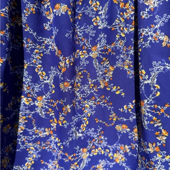 BCBG PARIS Vibrant Blue floral Smocked Dress size XL - Picture 5 of 5